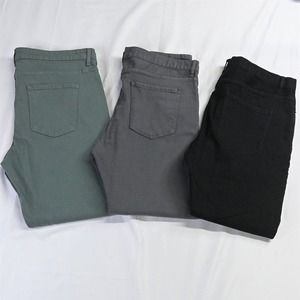 Lot 3 A-Frame 40 x 32 Skinny‎ Black Gray Green Stretch Denim Jeans